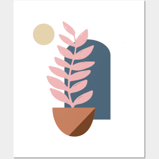 Botanicals and Shapes in Pink and Blue Posters and Art